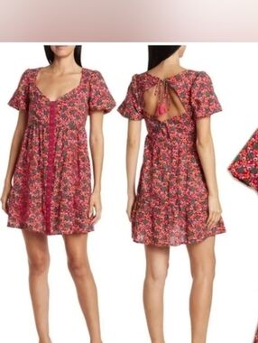 NWT Betsey Johnson Pink Floral Mini Dress, Size XL